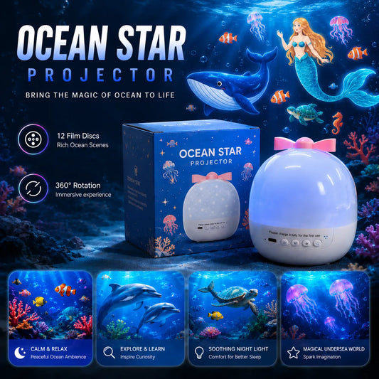 Ocean Star Projector | Nursey Night Light | Babe Ocean Star Lights
