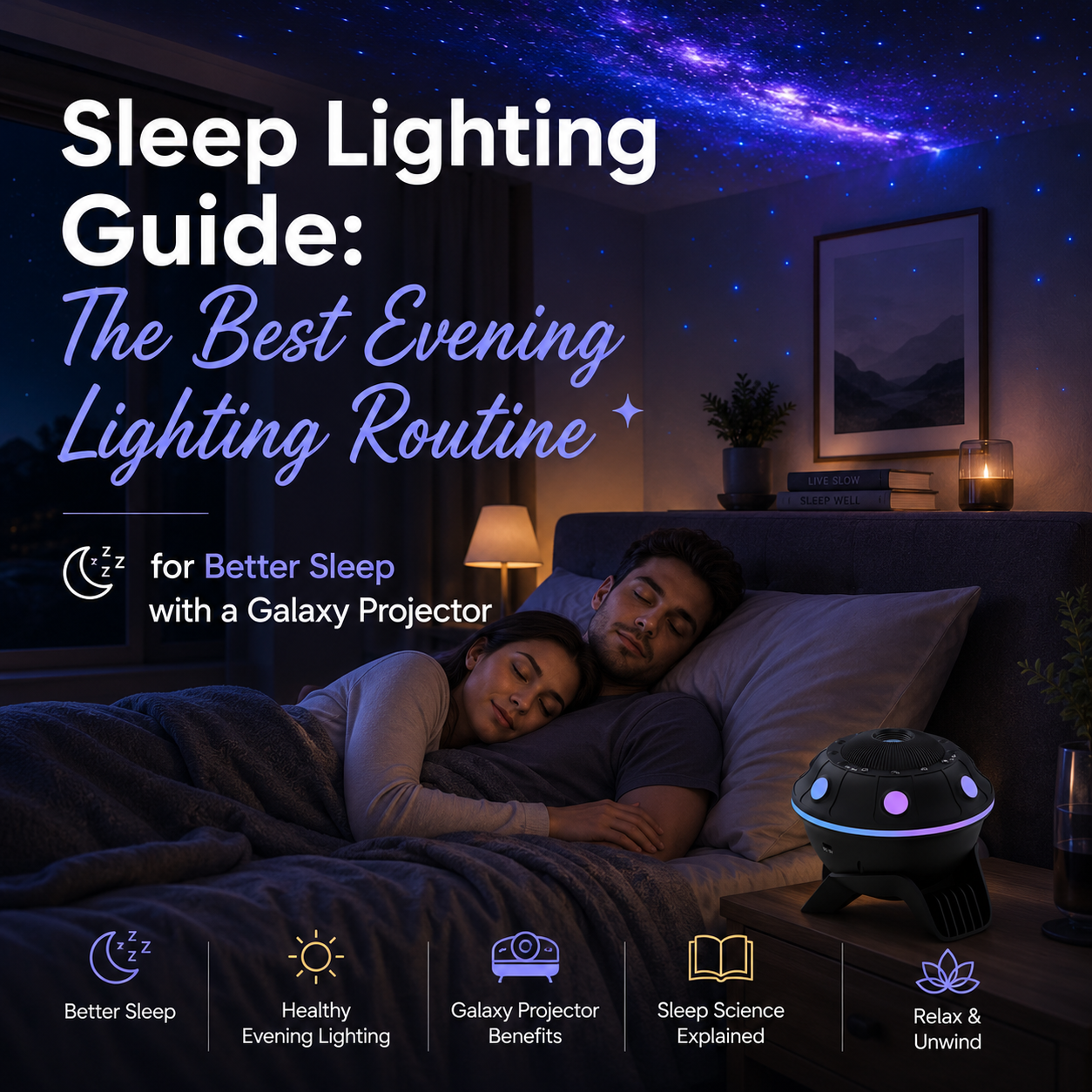 Sleep Lighting Guide: The Best Evening Lighting Routine for Better Sleep with a Galaxy Projector