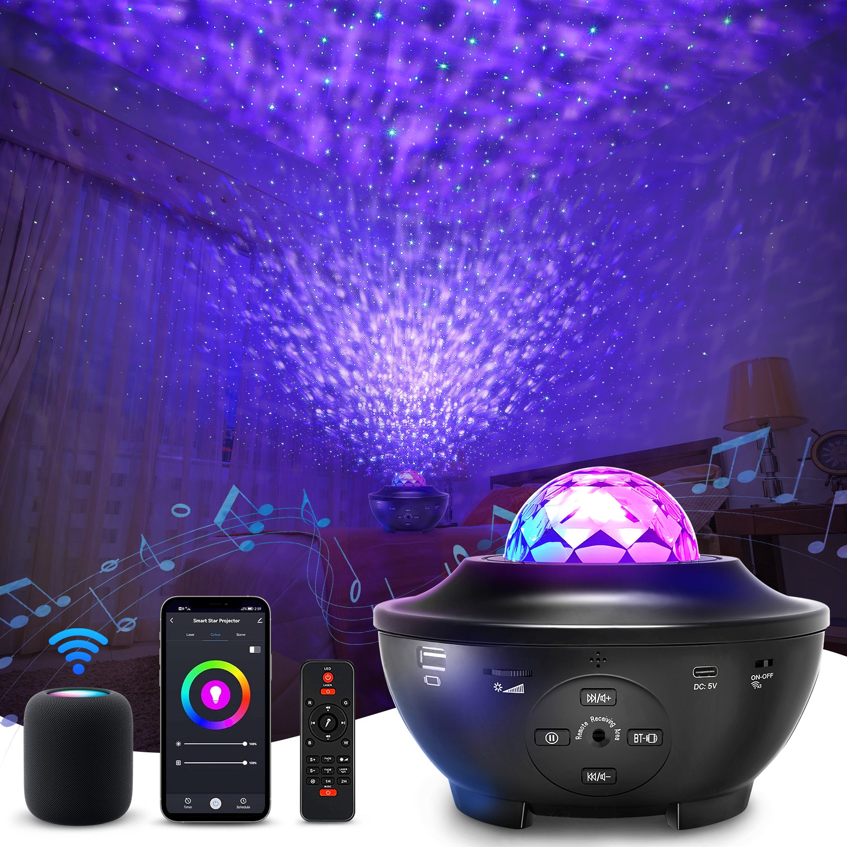 Ocean Wave Star Projector