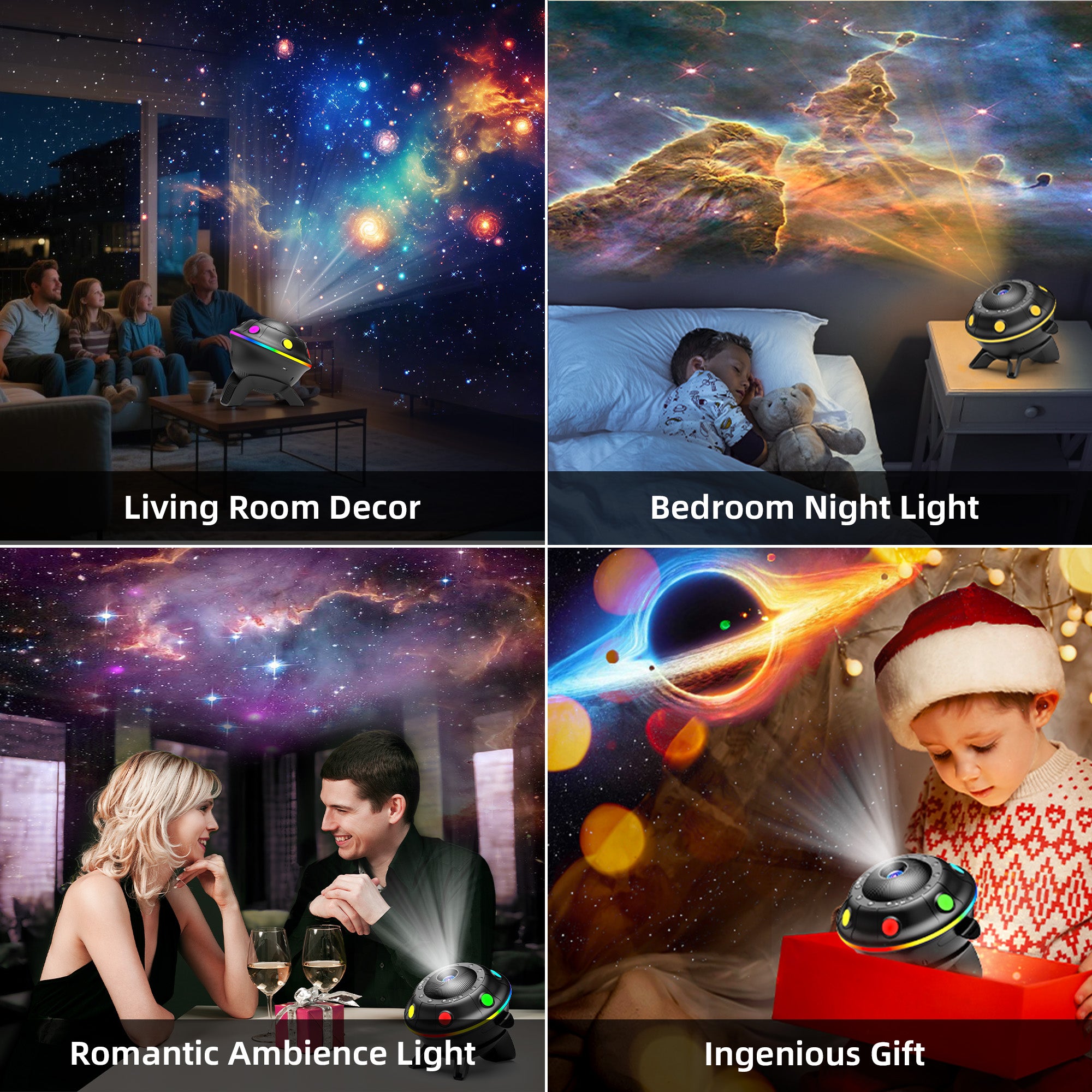 UFO Galaxy Night Light Projector | Galaxy Projector For Bedroom