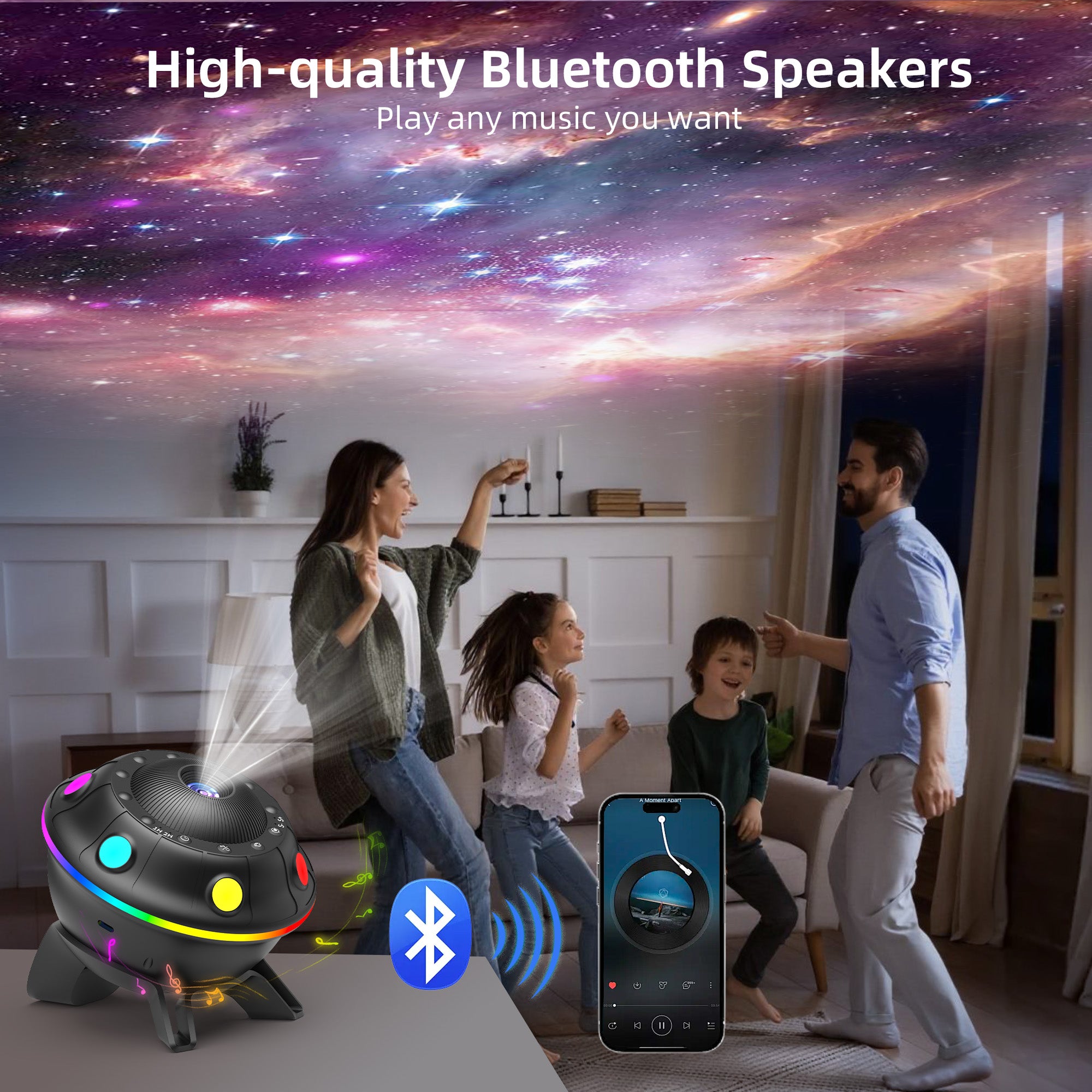 UFO Galaxy Night Light Projector | Galaxy Projector For Bedroom