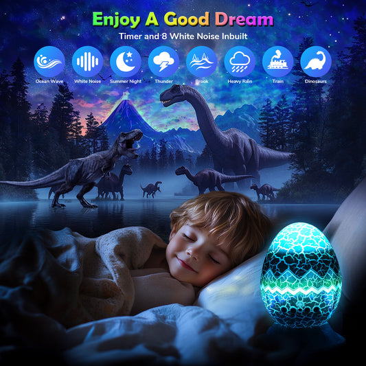 Dinosaur Egg Night Light Projector For Kids | Comauo Night Light Projector