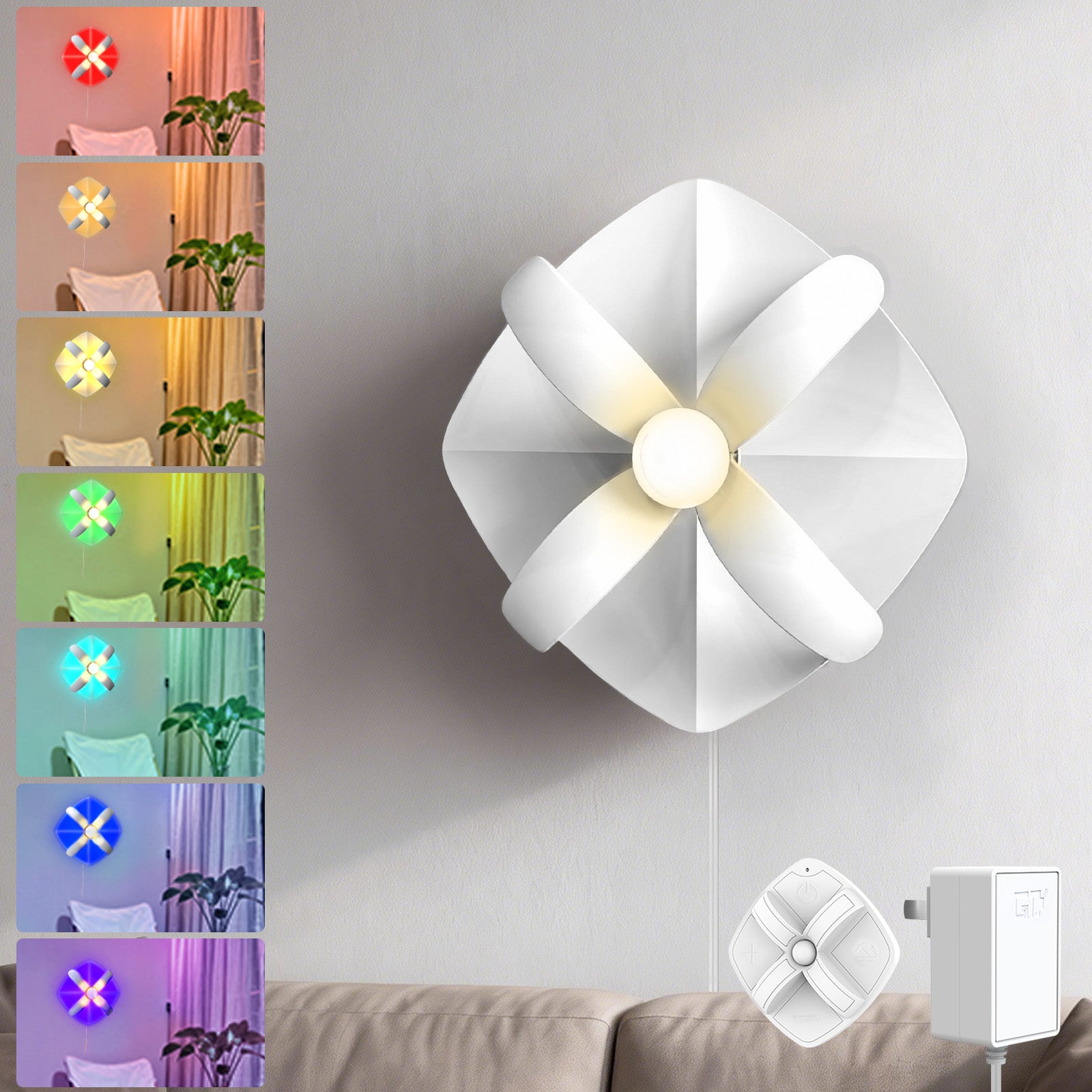 RGB Stimmungs-LED-Wandleuchte mit Blumenmuster