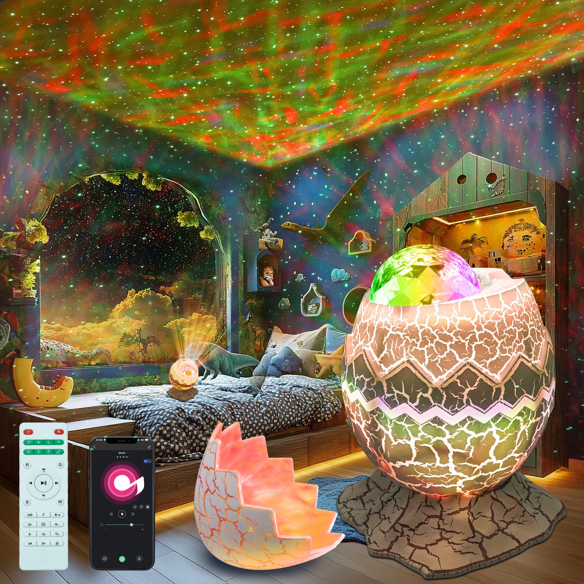 Dinosaur Egg Night Light Projector For Kids | Dino Egg Projector for Bedroom