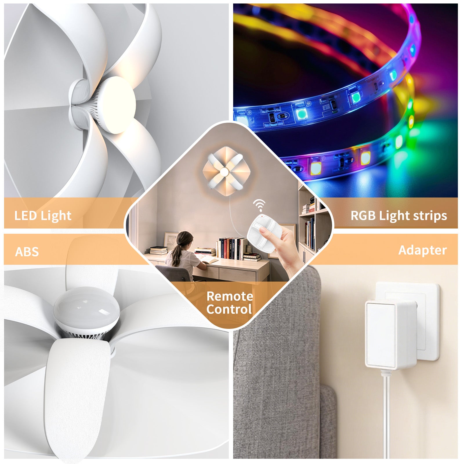 RGB Stimmungs-LED-Wandleuchte mit Blumenmuster