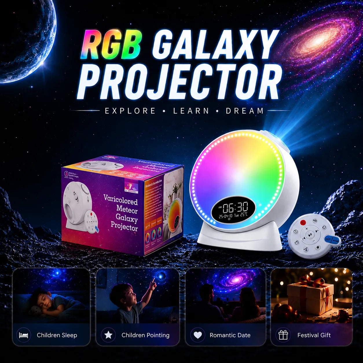 RGB Light & Planetarium Galaxy Projector