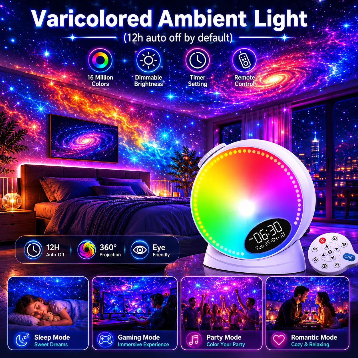 RGB-Licht- & Planetarium-Galaxie-Projektor