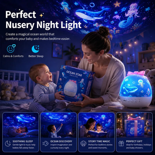 Ocean Star Projector | Nursey Night Light | Babe Ocean Star Lights