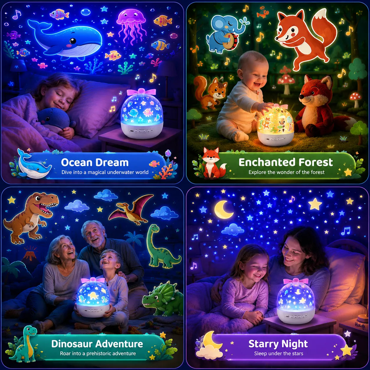 Ocean Star Projector | Nursey Night Light | Babe Ocean Star Lights